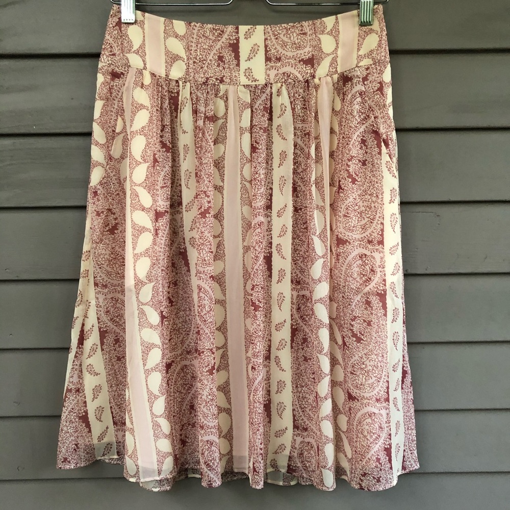 NWOT Ann Taylor paisley printed A-line skirt